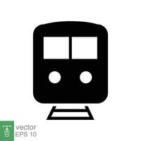 Train icon. Simple flat style. Subway train, railroad, railway, metro, station, transportation concept. Vector illustration isolated on white background. EPS 10.