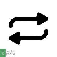 Double reverse arrow, replace icon. Simple outline style. Transfer, switch, swap, flip, change, exchange linear sign on white background. Thin line vector illustration. EPS 10.