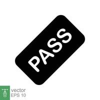 Pass stamp. Simple flat style. Passed seal, approved mark, document check, green symbol, ok badge. Vector illustration isolated on white background. EPS 10.