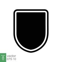 icono de escudo. estilo plano sencillo. escudo de silueta negra con forma de marco, seguro, distintivo de seguridad, concepto de seguridad. ilustración de diseño vectorial aislado sobre fondo blanco. eps 10. vector