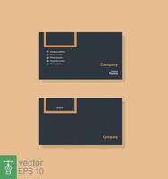 Business card template with line pattern in grey and brown color. Modern creative and clean, elegant, flat design with icons for company branding, technology concept. Vector illustration EPS 10.