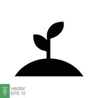 Seedling icon. Simple flat style. Seed, sapling, plant sprout, small tree growth, leaf, eco concept. Solid, glyph symbol. Vector illustration design isolated on white background. EPS 10.