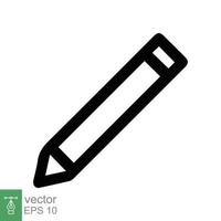 Pencil icon. Simple outline style. Pencil tip. drawing pen, graphite, plain, school element, education concept. Thin line vector illustration isolated on white background. EPS 10.