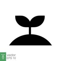 Seedling icon. Simple flat style. Seed, sapling, plant sprout, small tree growth, leaf, eco concept. Solid, glyph symbol. Vector illustration design isolated on white background. EPS 10.