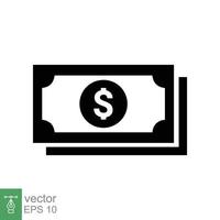 Dollar icon. Money sign, dollar paper bills, cash, financial and banking, business concept. Simple flat style. Vector illustration isolated on white background. EPS 10.