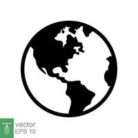 Globe icon. Simple flat style. Planet earth, world map, geography concept. Vector illustration isolated on white background. EPS 10.