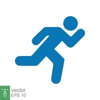 icono de corredor. estilo sólido simple. el hombre corre rápido, carrera, sprint, símbolo de diseño plano, concepto deportivo. ilustración de vector de glifo aislado sobre fondo blanco. eps 10.