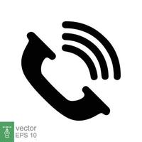 icono de teléfono estilo plano sencillo. llamada, receptor, línea directa, auricular, concepto de soporte de contacto. ilustración vectorial aislado sobre fondo blanco. eps 10. vector