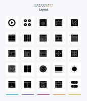 Creative Layout 25 Glyph Solid Black icon pack  Such As interface. crop. remove. wireframe. links vector
