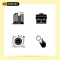 Stock Vector Icon Pack of 4 Line Signs and Symbols for building routine office school finger Editable Vector Design Elements