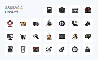 25 Ecommerce Line Filled Style icon pack