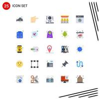 Set of 25 Modern UI Icons Symbols Signs for history travel data transportation seats Editable Vector Design Elements