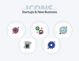 nuevas empresas y nueva línea de negocios llenan el diseño del icono del paquete de iconos 5. presupuesto. registro. seguro. hojas. documentos vector
