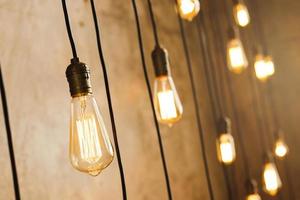 A lot of vintage filament light bulbs photo