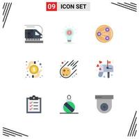 9 Creative Icons Modern Signs and Symbols of asteroid research share transaction card Editable Vector Design Elements