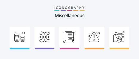 Miscellaneous Line 5 Icon Pack Including settings. add. trash. delete. Creative Icons Design vector