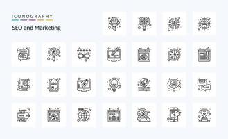 paquete de iconos de 25 líneas seo vector