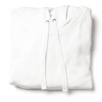 Folded white hoodie on white background photo