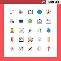 Set of 25 Modern UI Icons Symbols Signs for bathroom literature location file documents Editable Vector Design Elements