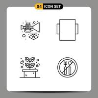 4 Thematic Vector Filledline Flat Colors and Editable Symbols of instrument spa trumpet herb ramadan Editable Vector Design Elements