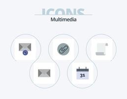 diseño de iconos de paquete de iconos planos multimedia 5. . adjuntar. . Iniciar sesión vector