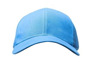 Blue baseball cap on white background photo