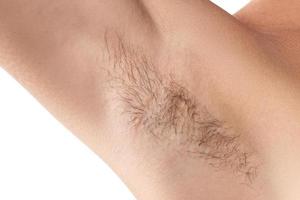 Closeup of hairy female armpit photo