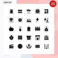 Set of 25 Modern UI Icons Symbols Signs for coffee settings eye options technolody Editable Vector Design Elements