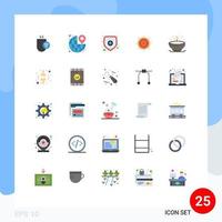 User Interface Pack of 25 Basic Flat Colors of flow cash the budget protection Editable Vector Design Elements