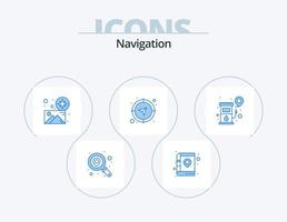 Navigation Blue Icon Pack 5 Icon Design. navigation. compass. direction. location. map vector