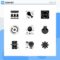 Modern Set of 9 Solid Glyphs Pictograph of money flow devices finance hardware Editable Vector Design Elements