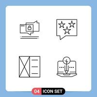 paquete de iconos de vector de stock de 4 signos y símbolos de línea para accesorios de chat elementos de diseño de vector editables de hombre de rango seguro