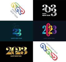 Big Set of 2023 Happy New Year logo text design 2023 number design template vector