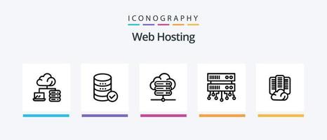 Web Hosting Line 5 Icon Pack Including server. share. server. hosting. server. Creative Icons Design vector