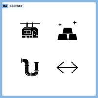 Universal Icon Symbols Group of 4 Modern Solid Glyphs of chair lift repair travel money water Editable Vector Design Elements