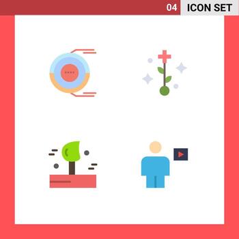 Group of 4 Flat Icons Signs and Symbols for allocation weather estimation healthcare winter Editable Vector Design Elements
