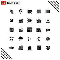 25 Thematic Vector Solid Glyphs and Editable Symbols of house construction hobbies formula calculate Editable Vector Design Elements