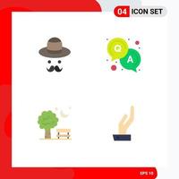 Universal Icon Symbols Group of 4 Modern Flat Icons of avatar park fathers solution baloon Editable Vector Design Elements