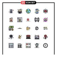 25 Creative Icons Modern Signs and Symbols of canada flag network virus error Editable Vector Design Elements