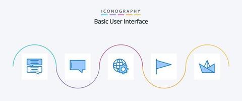 paquete básico de 5 íconos azules que incluye . Marcos. vector