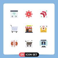 paquete de iconos de vector de stock de 9 signos y símbolos de línea para la configuración del mercado de la tienda carrito de compras elementos de diseño de vector editables de comercio electrónico