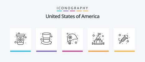 Usa Line 5 Icon Pack Including liquid. flask. bottle. drink. wine glass. Creative Icons Design vector