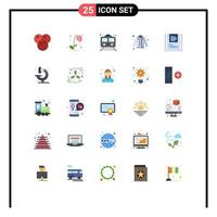 Universal Icon Symbols Group of 25 Modern Flat Colors of analysis shopping public fashion jacket Editable Vector Design Elements