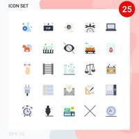 Set of 25 Modern UI Icons Symbols Signs for strategy laptop animal device maintenance Editable Vector Design Elements