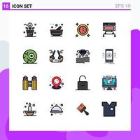 16 Creative Icons Modern Signs and Symbols of moon database pestle data computer Editable Creative Vector Design Elements