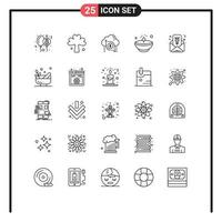 Group of 25 Lines Signs and Symbols for lamp diwali plant bright arrow Editable Vector Design Elements