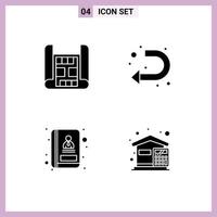 Modern Set of Solid Glyphs Pictograph of map communication arrow left budget Editable Vector Design Elements