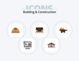 Building And Construction Line Filled Icon Pack 5 Icon Design. cord. electric. transport. plug. masonry vector