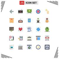 Set of 25 Modern UI Icons Symbols Signs for hold hand cursor certificate hand dollar Editable Vector Design Elements