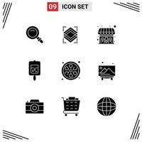 Set of 9 Modern UI Icons Symbols Signs for lotus lemon public samples test Editable Vector Design Elements